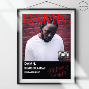 Kendrick Lamar DAMN. Album Cover - Bold, Minimalist Digital Art Print