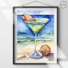 this is a glass of Martini digital art Print.