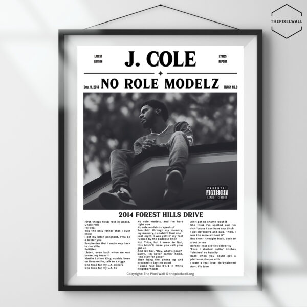 This is J. Cole digital art for the song No Role Modelz.