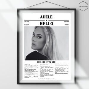 Are you an avid Adele fan? If so, you'll want to get your hands on this incredible new art poster featuring the lyrics to her iconic song 