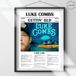 A must-have poster for Luke Combs fans! This vibrant design, featuring the iconic "Fast Car" on Gettin’ Old album, is the perfect keepsake to commemorate an unforgettable experience.