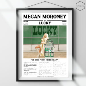 A must-have poster for Megan Moroney fans! This vibrant design, featuring the iconic "Megan Moroney Lucky" song