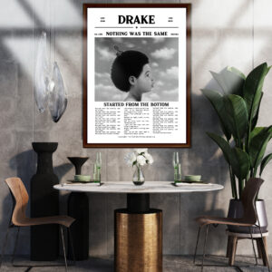 Drake, Nothing Was The Same, Started From The Bottom, Wall Print | Wall Art | Dorm Room Decor | Gift Birthday | For Him/Her | Bedroom Poster