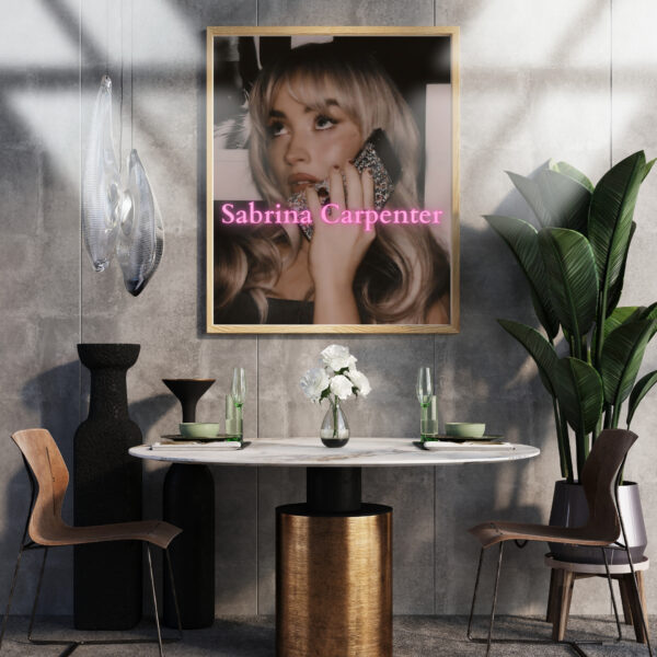 Captivating digital art featuring Sabrina Carpenter Vintage! Vibrant colors, dynamic energy. Perfect for fans and art lovers.