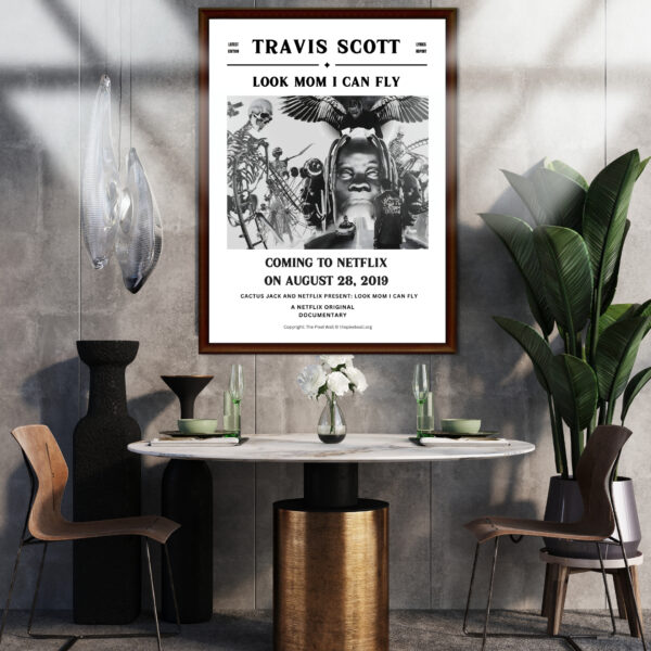 This is a poster of Travis Scott for the Netflix documentary coming on august 2019