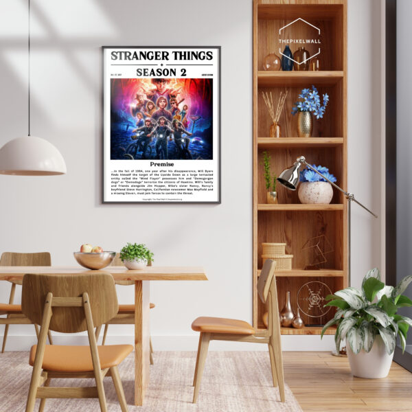 Step back into the Upside Down with my stunning digital poster art inspired by Stranger Things Season 2! This vibrant and detailed piece captures the iconic characters and thrilling moments of the series, making it the perfect addition to any fan's collection.