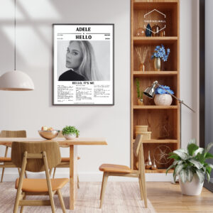 Are you an avid Adele fan? If so, you'll want to get your hands on this incredible new art poster featuring the lyrics to her iconic song "Hello." Designed in the style of a vintage newspaper, this poster is a unique and eye-catching piece that will add a touch of elegance to any room.