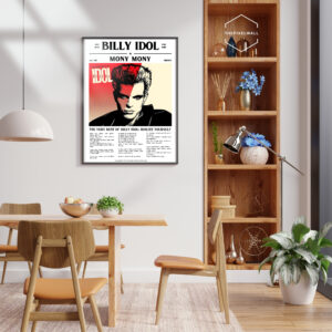 A must-have poster for Billy Idol fans! This vibrant design, featuring the iconic 