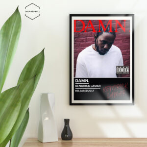 Kendrick Lamar DAMN. Album Cover - Bold, Minimalist Digital Art Print