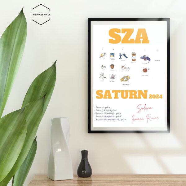 SZA Saturn wall art poster 2024