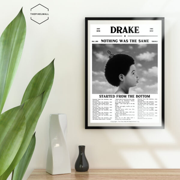 Drake, Nothing Was The Same, Started From The Bottom, Wall Print | Wall Art | Dorm Room Decor | Gift Birthday | For Him/Her | Bedroom Poster