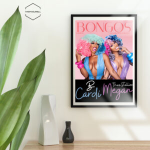 Cardi B and Megan Thee Stallion on the art poster for the song Bongos.