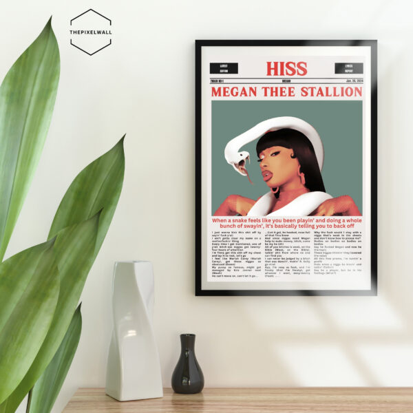 Megan Thee Stallion HISS digital poster art with lyric.