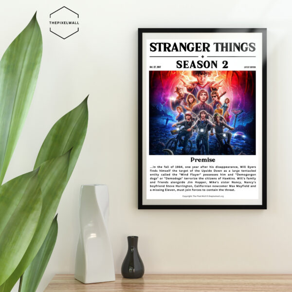 Step back into the Upside Down with my stunning digital poster art inspired by Stranger Things Season 2! This vibrant and detailed piece captures the iconic characters and thrilling moments of the series, making it the perfect addition to any fan's collection.