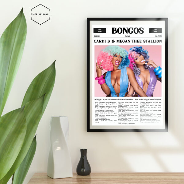 Cardi B & Megan Thee Stallion - Bongos poster art