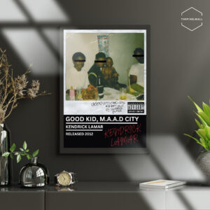 Kendrick Lamar GOOD KID, M.A.A.D CITY Album Cover - Bold, Minimalist Digital Art Print