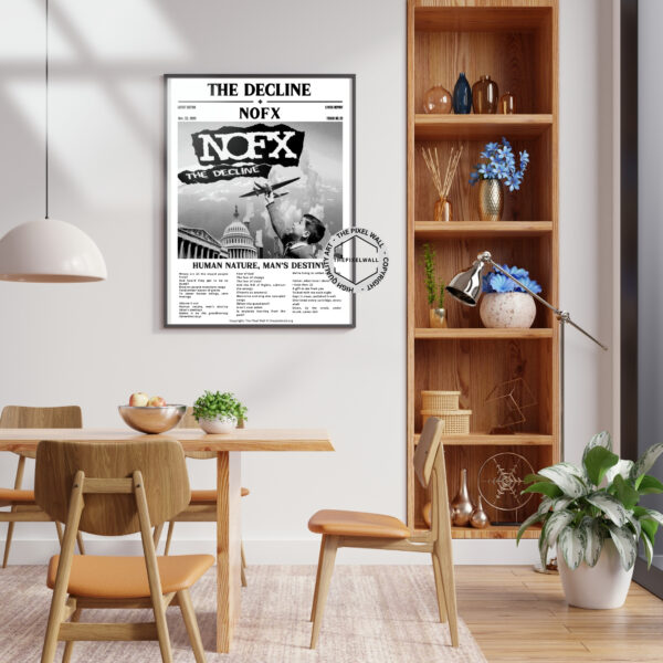 Check out my latest vintage newspaper art piece inspired by NOFX's 'The Decline'! This print captures the raw energy and nostalgia of the punk rock scene. Perfect for any NOFX fan or lover of vintage art.