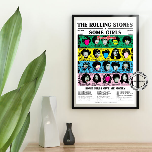 Check out my latest vintage newspaper art featuring The Rolling Stones and their iconic song, 'Some Girls'. It's a must-have for any fan!