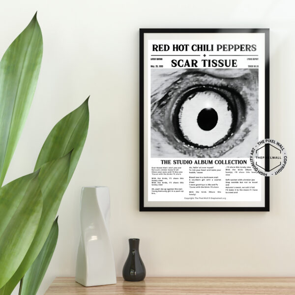 Check out my latest vintage newspaper-style art for the Red Hot Chili Peppers; song Scar Tissue. Grab this awesome piece and show your love for the band!