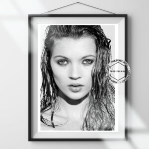 Introducing my latest masterpiece: a stunning vintage-inspired artwork featuring the iconic Kate Moss. This one-of-a-kind piece captures her timeless beauty and rebellious spirit. A must-have for any fan of Kate Moss or contemporary art.